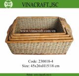 Foldable seagrass laundry basket with steel frame